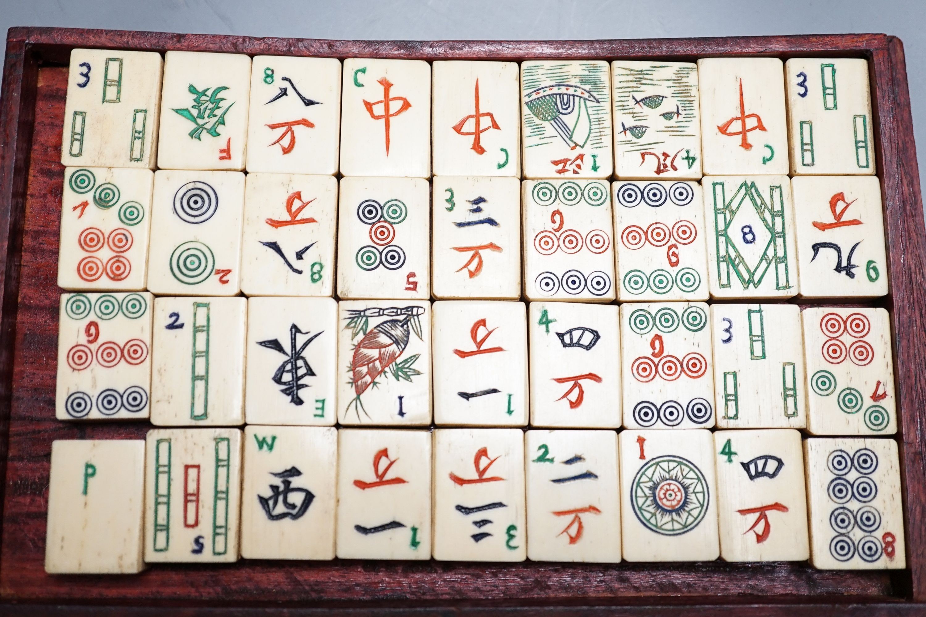 A Chinese mahjong set